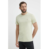Pamucna majica Calvin Klein Jeans za muškarce, boja: zelena, bez uzorka