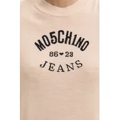 Volnen pulover Moschino Jeans ženski, bež barva, J0931 8700