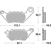 Zavorne ploščice SBS KH662, standardne keramične, primerne za: Yamaha YZF-R25 15-20, YZF-R3 15-20, MT-03 16-20, MT-25 16-20 ZADNJE