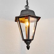 Lindby Edana zunanja viseča svetilka, 40 cm, antracit, E27, IP44 - Sodobni - antracitna, prozorna - Kovina