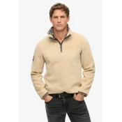 Superdry za moške. M2014153A Active flis s polovičnim zadrganjem Active beige (M), Bež, Priložnostno, Dolg rokav, Reciklirani