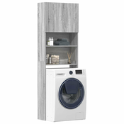 vidaXL Omara za pralni stroj sonoma siva 64x24x190 cm inženirski les