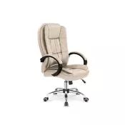 Halmar Ergonomski pisarniški stol Relax v bež barvi iz eko usnja