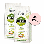 Brit Fresh Duck with Millet Adult Run & Work 2x12 kg