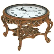 Casa Padrino luxury baroque coffee table with clock brown - Magnificent baroque style cocktail table - Baroque Furniture - Noble & Magnificent - Luxury Quality - Made in Italy