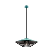 Redo 01-3010 - Luster na sajli GRILL 1xE27/42W/230V precnik 49,5 cm crna/tirkizna