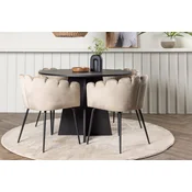 Venture Design Jedilna miza in stol komplet Bootcut Limhamn miza 110x75 cm stol 51x76,5x46 cm črna bež