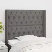 Vidaxl vidaXL Vzglavnik s krilci temno siv 103x16x118/128 cm blago