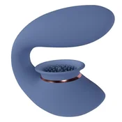 shumee Twitch 3 - Polnilni vibrator in sesalnik - Silikonski - 10 hitrosti - Modro/siv