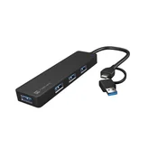 NAT NATEC HUB USB-C 3.0 MAYFLY 4-PORTS + USB-A ADAPTER