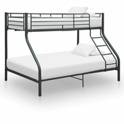 Okvir za krevet na kat crni metalni 140 x 200 / 90 x 200 cm
