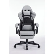 ePlayGame Gejmerska stolica HC-4095 FABRIC BG siva crna štof