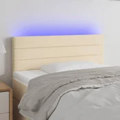 Vidaxl vidaXL Vzglavje postelje z LED zaslonom, kremno, 90x5x78/88 cm, blago