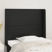 Vidaxl vidaXL Vzglavnik s krilci črne barve 93x16x118/128 cm umetno usnje