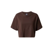 Womens short oversized t-shirt in brown color