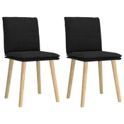 vidaXL vidaXL Jedilni stoli 2 kosa črno blago, (21828426)