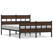 Vidaxl Posteljni okvir brez vzmetnice z vzglavjem/vznožjem 140x200 cm