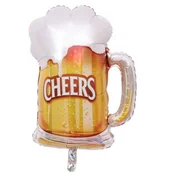 Folija balon v obliki vrčka piva Cheers zlat 45 cm Oktoberfest