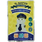 IL GATTO CAPITANO Hrana za macke, Živina, 80g