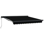 Vidaxl Vlečna tenda Črna 300 x 250 x 165 cm Tkanina in kovina