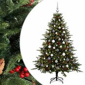 Vidaxl Umetna božična jelka z bučko 180 cm 300 LED Toplo bela