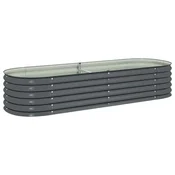 Vidaxl Visoka greda 240x80x44 cm pocinkano jeklo siva