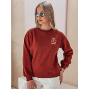 Bluza damska oversize z haftem CHERSOFT ceglana Dstreet