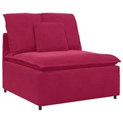 Vidaxl Modularni kavč z blazinami vinsko rdeč 100 cm