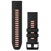 Garmin nadomestni pašček, Quickfit 26, silikonski, Black/Flame Red