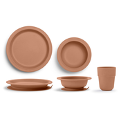 Elodie - Jedilni set iz bambusa. Soft Terracotta