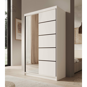 Garderobna omara z drsnimi vrati Castello - 120 cm - bela