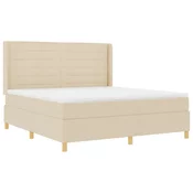 vidaXL vidaXL Krem Box Spring Postelja z Blazino, 180x200 cm Tkanina, (22050973)