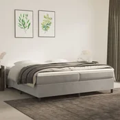 shumee vidaXL Posteljni okvir brez vzmetnice svetlo siv 200x200 cm žamet