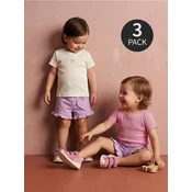 Sinsay - Pamučne majice od rebrastog pletiva 3 pack - krem