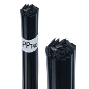 Rosfix Spojina za Varjenje Plastike PP+T40 – Črna, 50 G | Mešanica Trakov 8 Mm in Trikotov 3,5 Mm | za Avtomobilske Notranje Dele