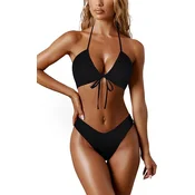 FEOYA Ženske kopalke – Halter top in mrežasti dizajn - Dvodelne R1, XL
