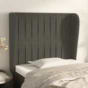 Vidaxl vidaXL Vzglavje s krilci temno sivo 93x23x118/128 cm žamet
