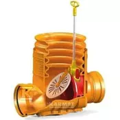 slomart Pretočni ventilator 315x200 z loputo za DN 315mm valovito dvižno cev (zunanji premer cevi 355mm), z 140cm podaljškom.