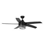 Stropni ventilator črn 132 cm vklj. LED z daljinskim upravljalnikom - Cool Anello