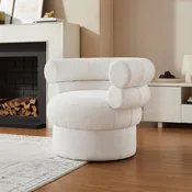 Livetastic FOTELJ, bela tekstil