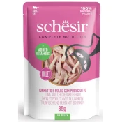 Schesir Mokra hrana v vrečki, 85 g - Tuna, piščanec in šunka