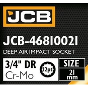 JCB UDARNI DODATAK DUBLJI 3/4 Cr-Mo 12-kutni 21mm NASADNI KLJUC