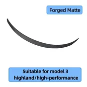 Spoiler Tesla Model 3 Highland iz pravih ogljikovih vlaken – Performance izgled – Vzorec: Kovano Mat