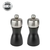 Set of 2 salt and peppercorn grinders, 12 cm, Fidji Z, Black - Peuge