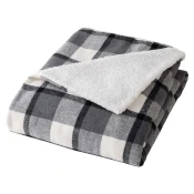 Siva odeja iz sherpa flisa 125x150 cm Ecossais – douceur dintérieur