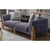 Casa Padrino luxury sofa purple/gold 230 x 90 x H. 77 cm - Living room sofa - Hotel sofa - Living room furniture - Hotel furniture - Luxury furnishings - Luxury living room furniture