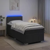 Boxspring krevet s madracem Tamnosiva 90 x 190 cm Tkanina 90 x 190 x 100.5 cm