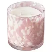 KRONSANGARE Mirisna sveca u caši,2 fitilja, Ružicasto cvece/tackasto roze, 50 h