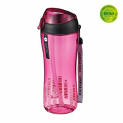 Športna steklenica 550 ml s silikonsko slamico - roza