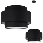 GH VISEČA SVETILKA VIENNA ČRNE RAZPISNE SVETILKE, 1 KROŽNIK, 40 CM, BEL ROB, E27